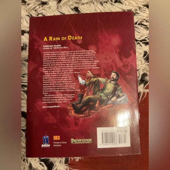 PATHFINDER CURSE OF THE RIVEN SKY RPG MODULE BOOK - Picture 2 of 2